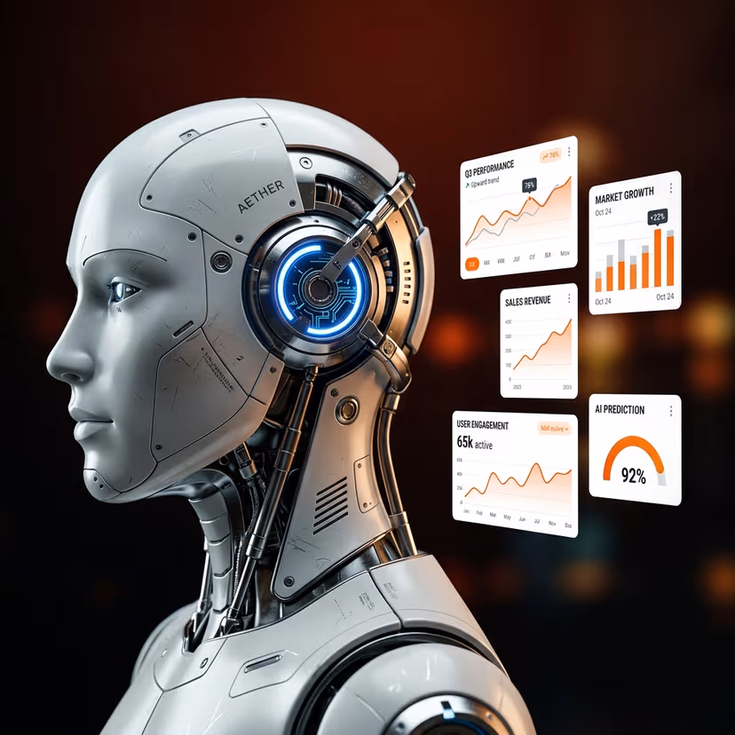 AI Robot with UI Cards