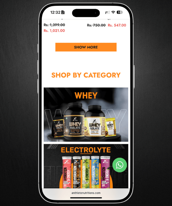 Athlete Nutrition Mobile View